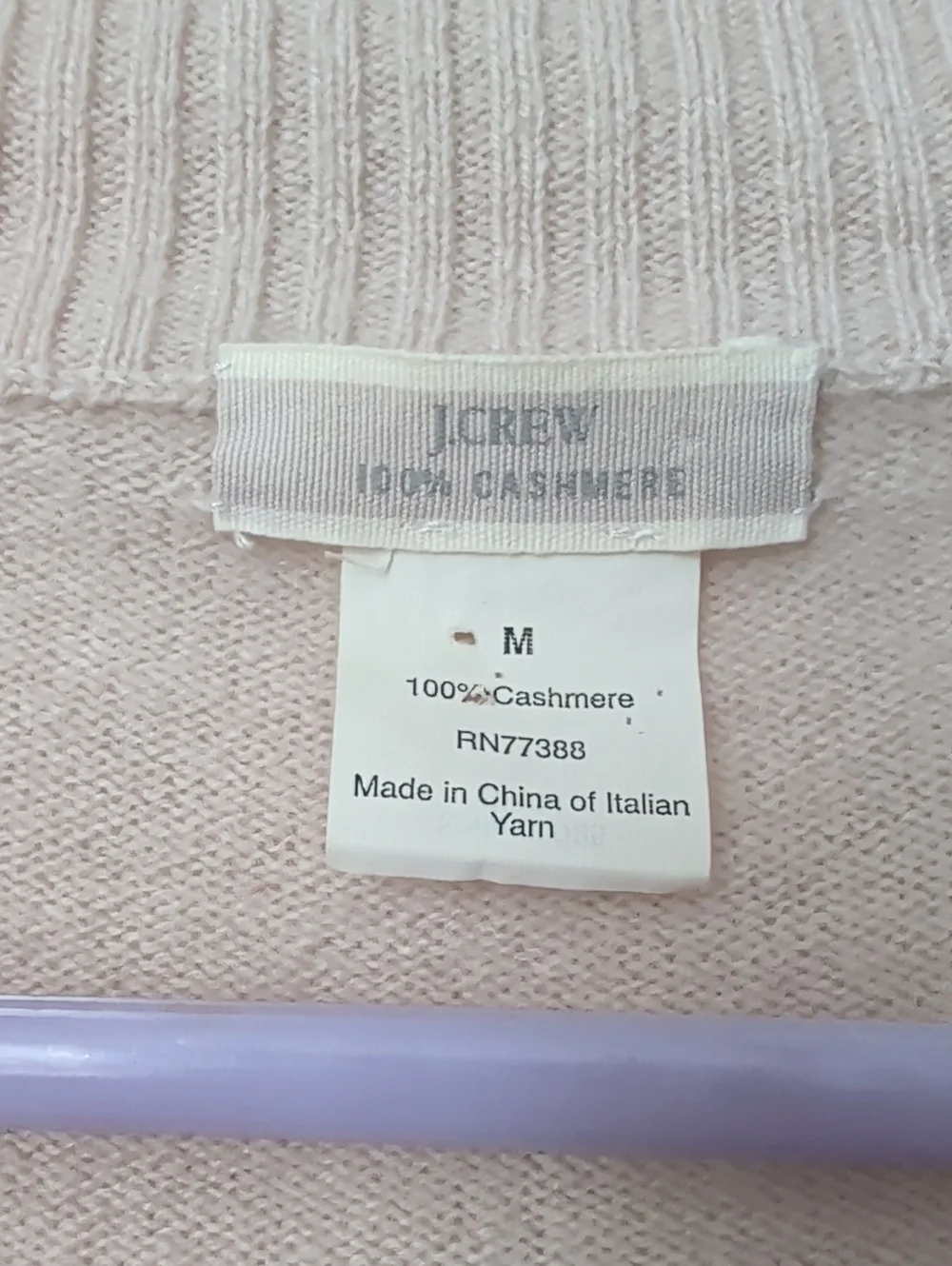 J. Crew Cashmere Small Medium Women's Light Beige V-Neck Button Pullover Sweater